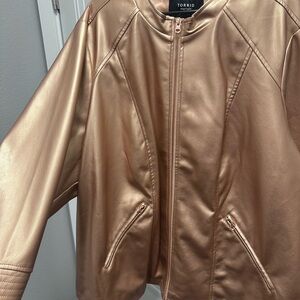 Torrid Women's Metallic Faux Leather moto Jacket
